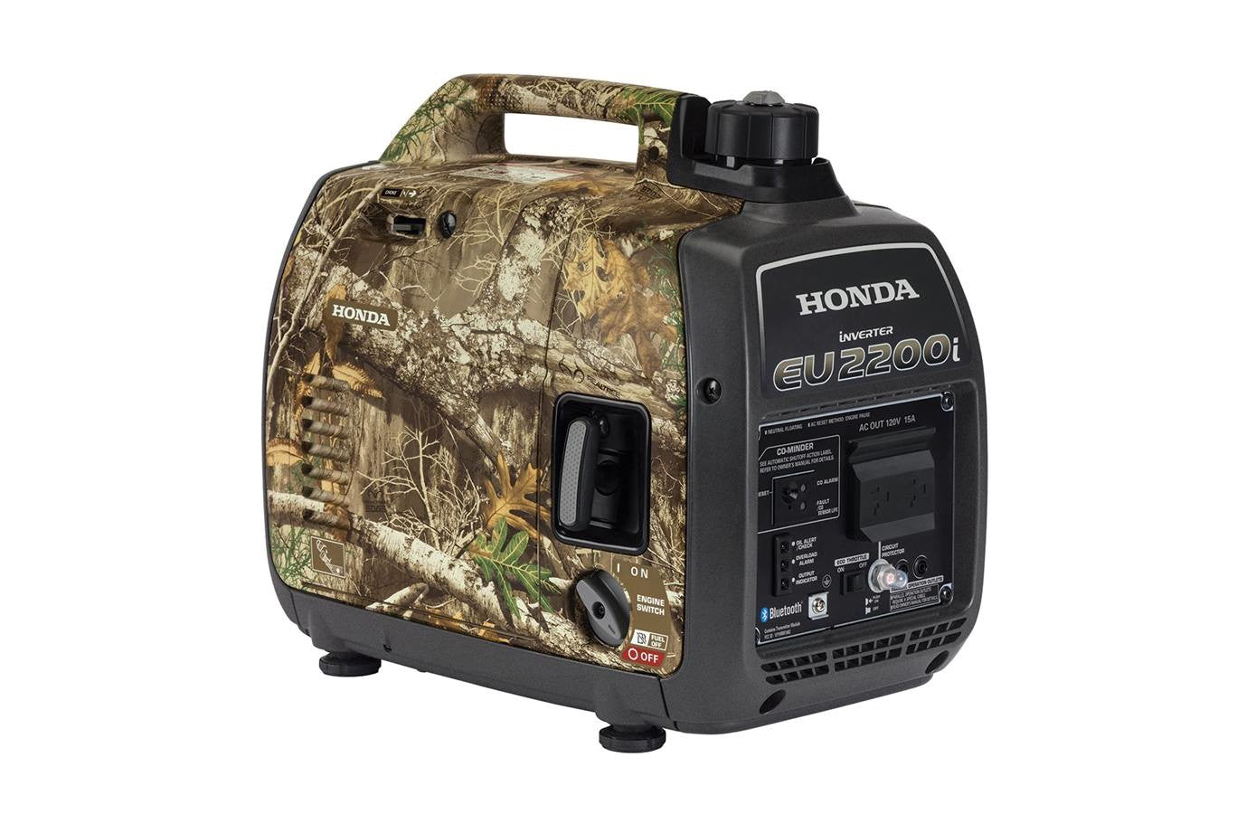 Honda EU2200i Camo 2200 watt 120V inverter generator, camo style, with CO-MINDER™