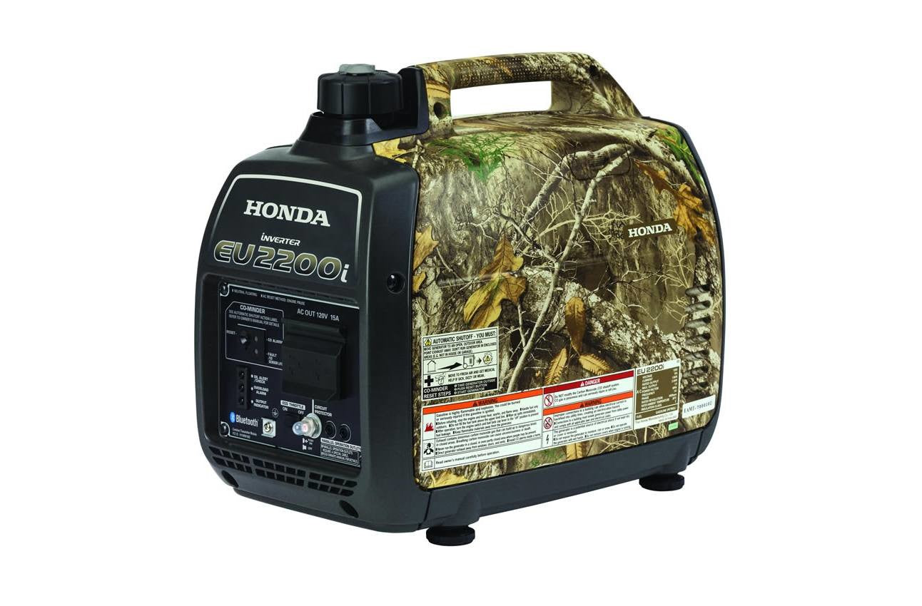Honda EU2200i Camo 2200 watt 120V inverter generator, camo style, with CO-MINDER™